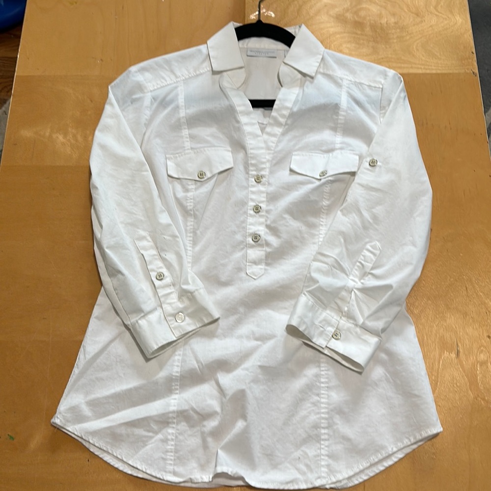 New York & company white button up shirt
